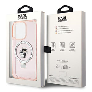 Karl Lagerfeld KLHMP15XHMRSKCP iPhone 15 Pro Max 6.7" pink/pink hardcase Ring Stand Karl&amp;Choupette MagSafe