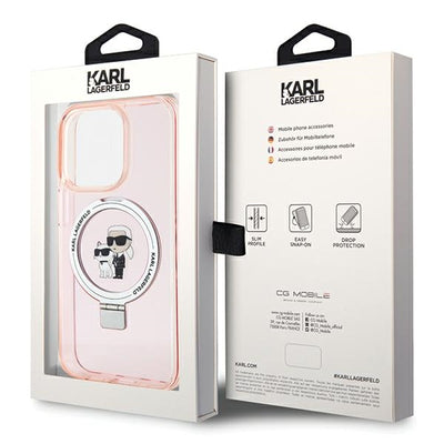 Karl Lagerfeld KLHMP15XHMRSKCP iPhone 15 Pro Max 6.7" pink/pink hardcase Ring Stand Karl&amp;Choupette MagSafe