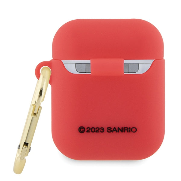 Silikoninis 3D „Hello Kitty“ dėklas „AirPods 1/2“ ausinėms – fuksijos spalvos