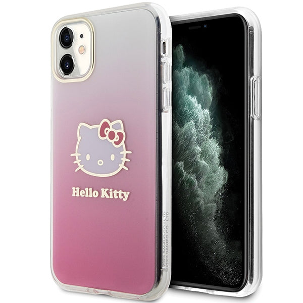 „Hello Kitty IML Gradient Electrop Kitty“ galvos formos dėklas, skirtas „iPhone 11“ / „XR“ – rožinis
