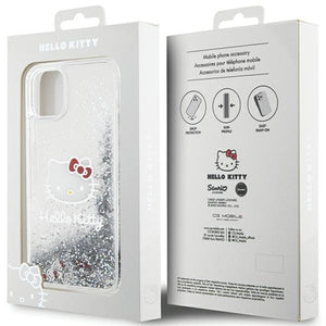 Hello Kitty Liquid Glitter Charms Kitty Head Case for iPhone 11 / Xr - Silver