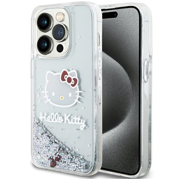 „Hello Kitty“ skysto blizgučio „Charms Kitty Head“ dėklas, skirtas „iPhone 13 Pro Max“ – sidabrinis
