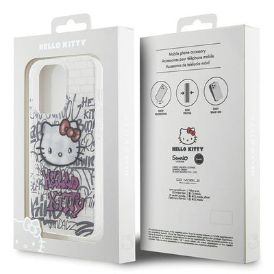 Hello Kitty IML Kitty On Bricks Graffiti case for iPhone 14 Pro - white