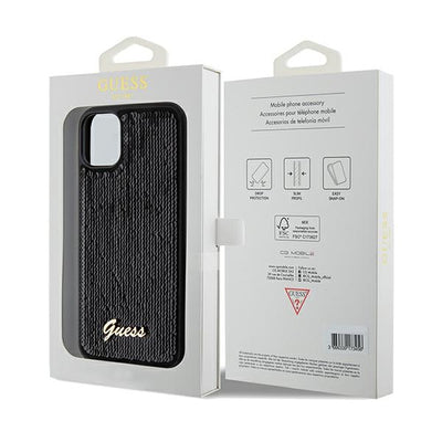 Guess Sequin Script Metal case for iPhone 11 / Xr - black