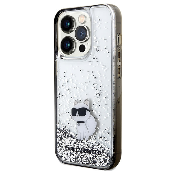 Karl Lagerfeld Liquid Glitter Choupette case for iPhone 14 Pro - transparent