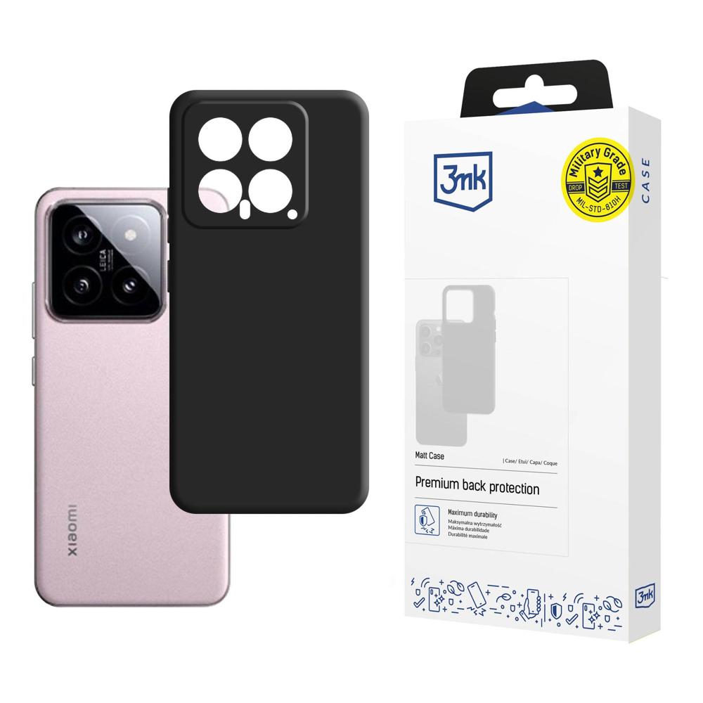 3mk matinis dėklas, skirtas „Xiaomi 14“ - juodas