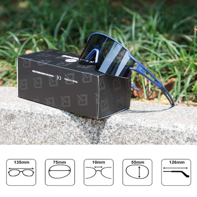Rockbros 10174 UV400 Cycling Glasses - Blue