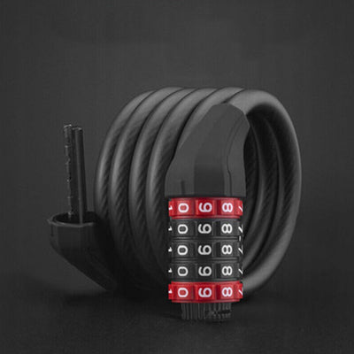 Rockbros RKS507-1BK bicycle lock with combination 1.8 m - black