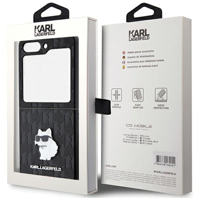 Karl Lagerfeld Saffiano Monogram Choupette Pin case for Samsung Galaxy Z Flip 5 - black