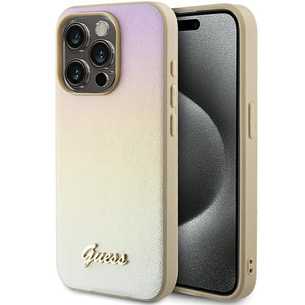 Guess Saffiano Iridescent Script case for iPhone 14 Pro Max