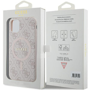 Guess GUHMN61G4GFRP iPhone 11 6.1" / Xr pink/pink hardcase 4G Collection Leather Metal Logo MagSafe