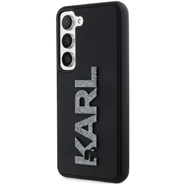 Karl Lagerfeld 3D Rubber Glitter Logo case for Samsung Galaxy S23 - black