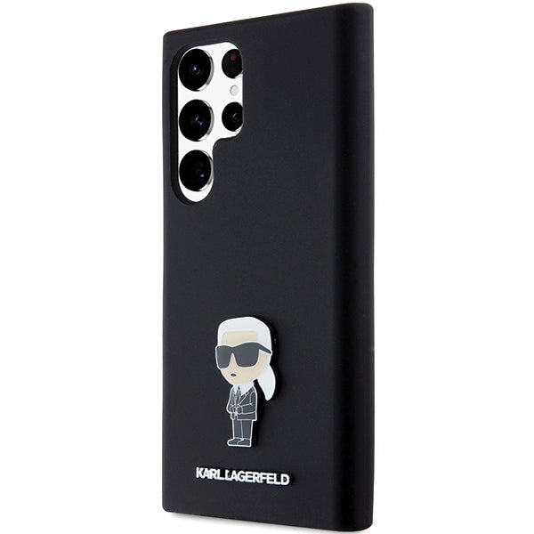 Karl Lagerfeld Silicone Ikonik Metal Pin case for Samsung Galaxy S23 Ultra - black