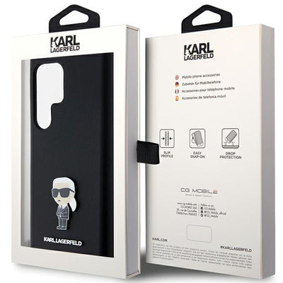 Karl Lagerfeld Silicone Ikonik Metal Pin case for Samsung Galaxy S23 Ultra - black