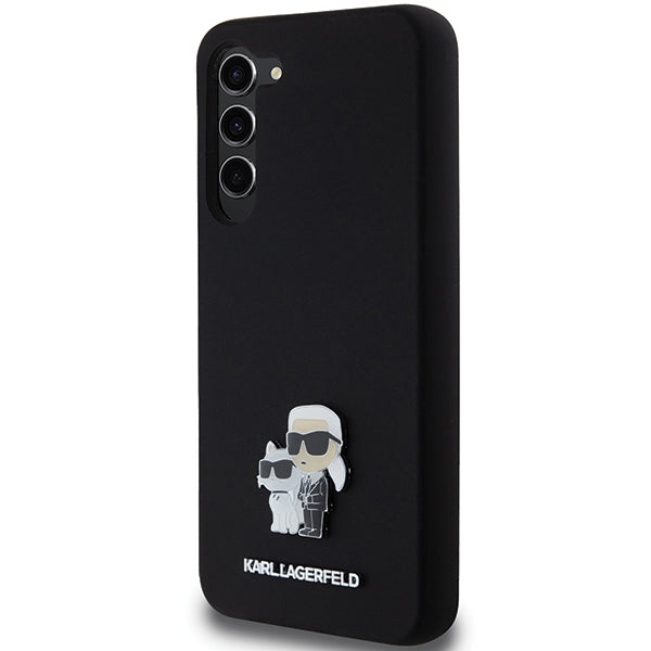 Karl Lagerfeld Silicone Karl&amp;Choupette Metal Pin case for Samsung Galaxy S23+ - black