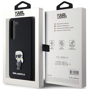 Karl Lagerfeld Silicone Ikonik Metal Pin case for Samsung Galaxy S23 - black