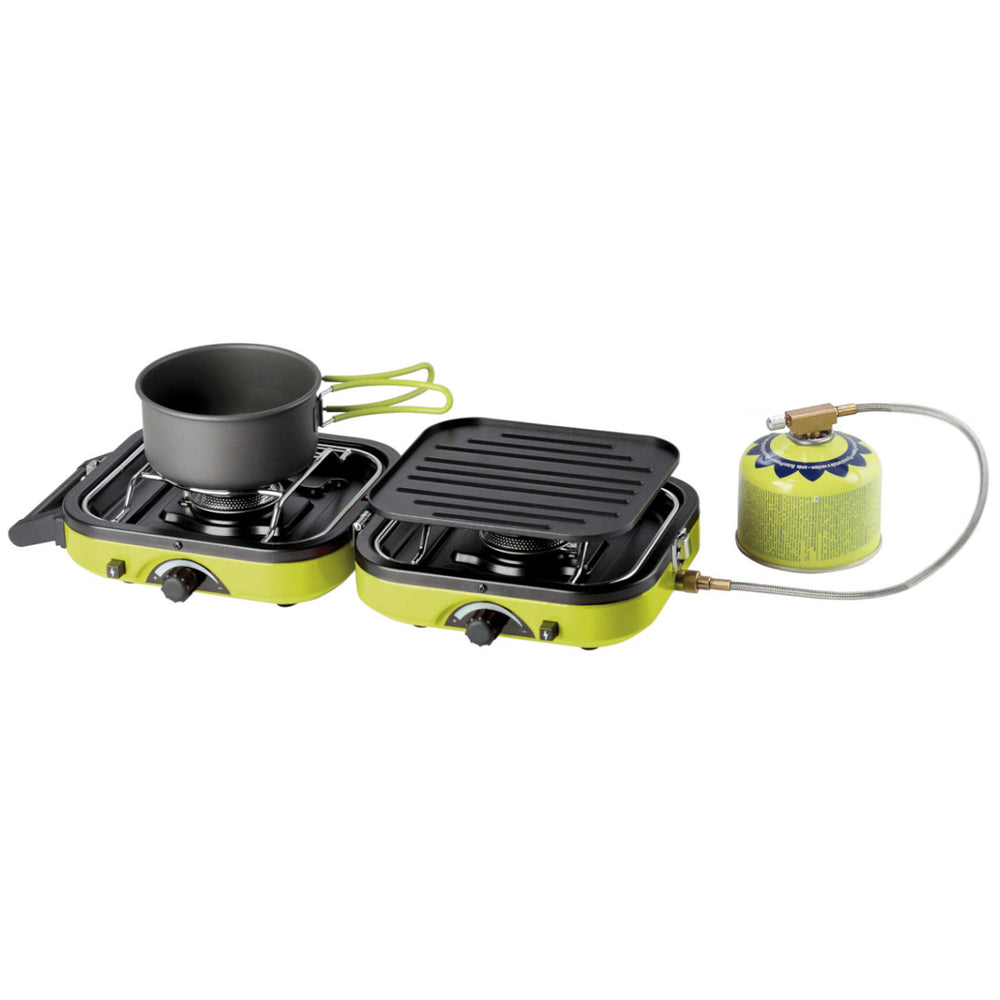 DUAL COMPACT + GRILL double camping stove