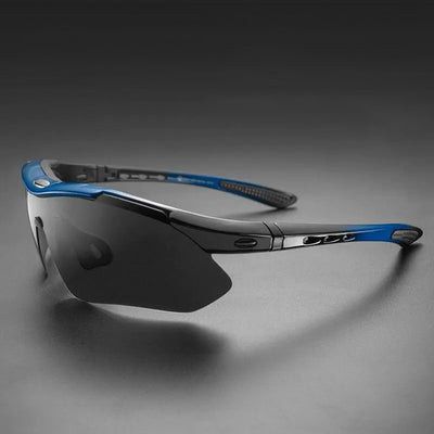 Rockbros 10007 Polarized Cycling Glasses - Black and Blue
