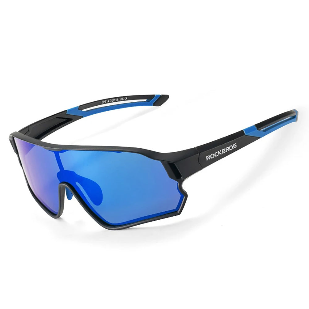 Rockbros 14110009001 polarized cycling glasses for children 8-14 years old - black and blue