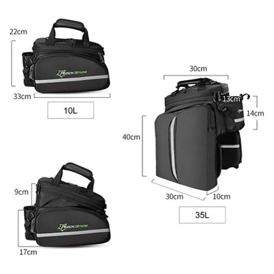 Rockbros A6-03BK bicycle bag for trunk 35 l with fold-out pockets - black
