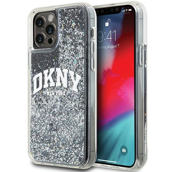 DKNY Liquid Glitter Big Logo iPhone 12 Pro/12 Case - Black