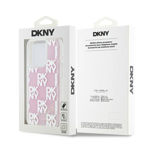 Etui DKNY Liquid Glitter Multilogo na iPhone 15 Pro - różowe