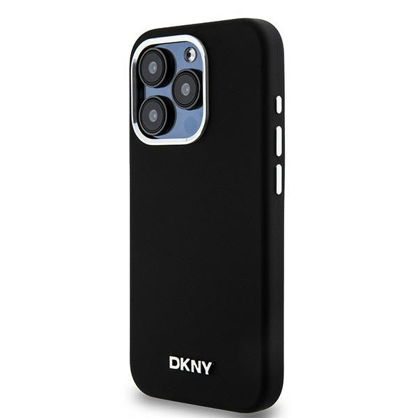 Etui DKNY Liquid Silicone Small Metal Logo MagSafe na iPhone 14 Pro - czarne