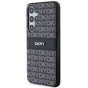 DKNY Leather Mono Stripe &amp; Metal Logo case for Samsung Galaxy S24+ - black
