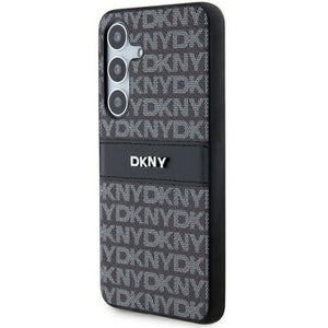 DKNY Leather Mono Stripe &amp; Metal Logo case for Samsung Galaxy S24 - black