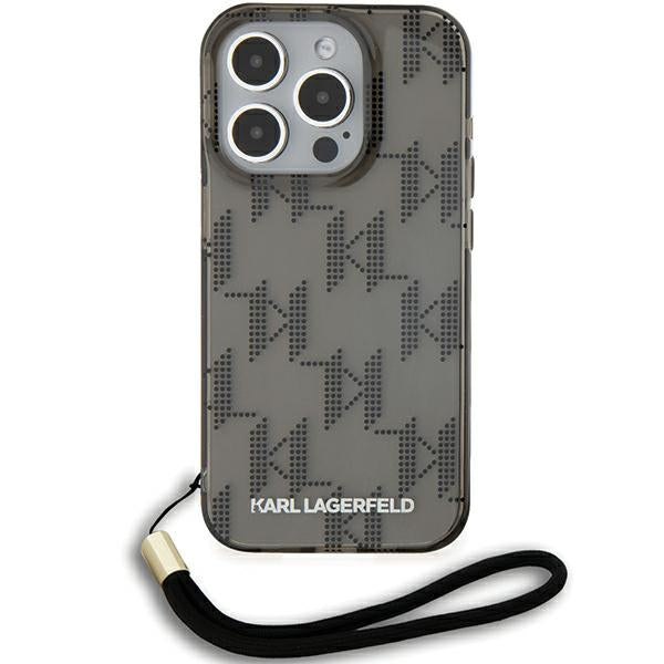 „Karl Lagerfeld IML Mono KL“ rašto ir laido dėklas, skirtas „iPhone 15 Pro Max“ – juodas 