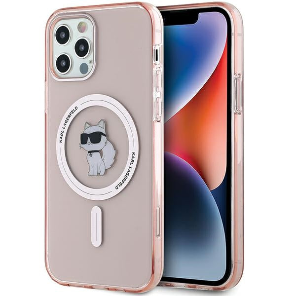 „Karl Lagerfeld IML Choupette MagSafe“ dėklas, skirtas „iPhone 12/12 Pro“ – rožinis 