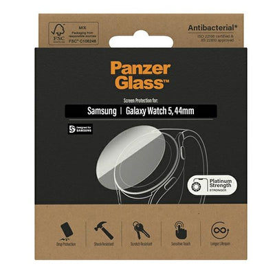 Antibacterial PanzerGlass Screen Protector for Samsung Galaxy Watch Classic 5 44 mm