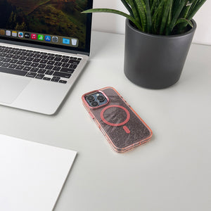 Glitter Case MagSafe for iPhone 16 Pro Max - pink with glitter