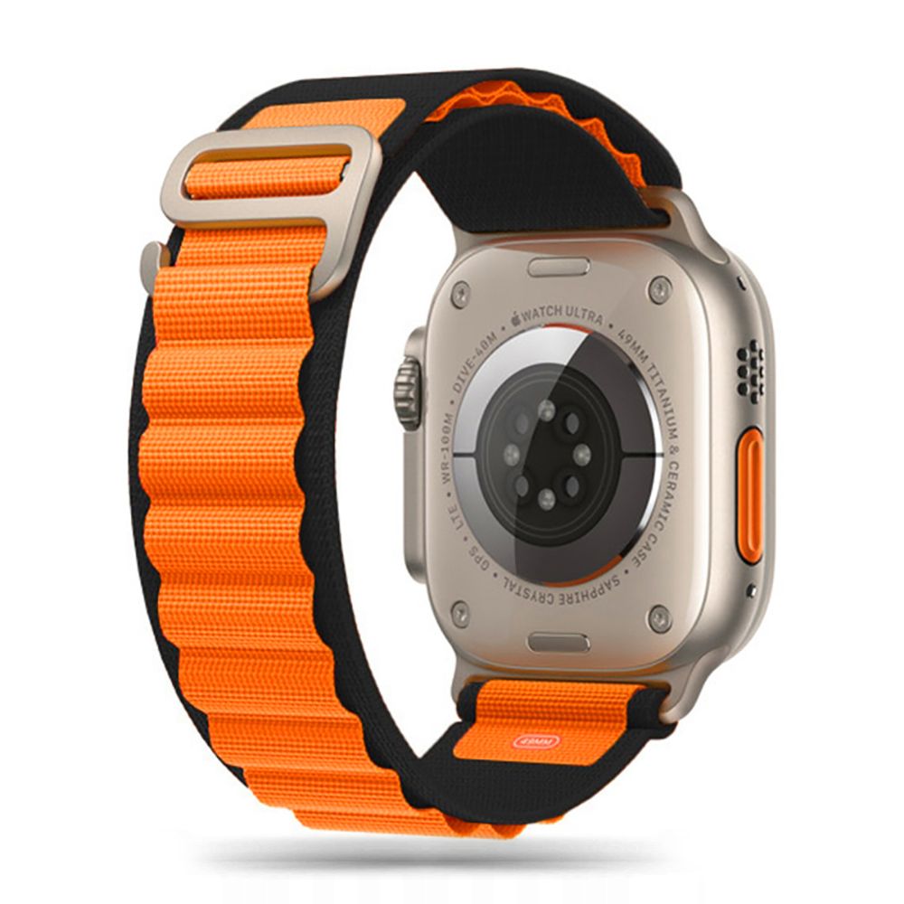 Tech-Protect Nylon Pro Strap for Apple Watch 4 / 5 / 6 / 7 / 8 / 9 / SE / Ultra 1 / 2 (42/44/45/49 mm) - Black &amp; Orange