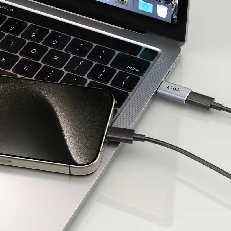 „Tech-Protect UltraBoost“ USB-C (kištukas) / „Lightning“ (lizdas) adapteris – pilkas