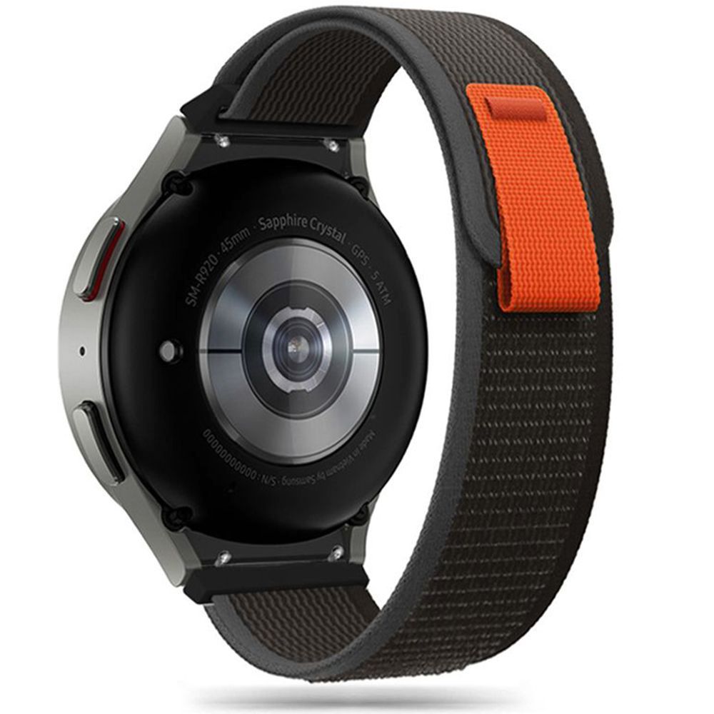 Tech-Protect Nylon Strap for Samsung Galaxy Watch 4/5/5 Pro/6/7/FE - Black &amp; Orange