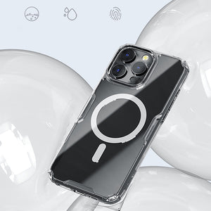 Nillkin Nature Pro Magnetic Case with MagSafe for iPhone 16 Pro - Transparent & White