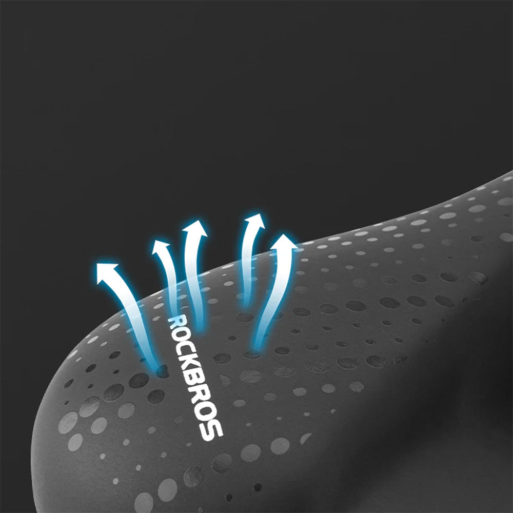 Rockbros 38218916002 MTB bicycle saddle + lamp - black