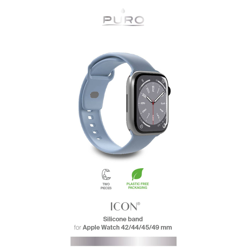 „Puro Icon“ silikoninis dirželis „Apple Watch 38 / 40 / 41 mm“ – šviesiai mėlynas (2 vnt.)