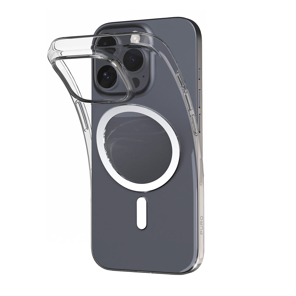„Puro 03 Mag MagSafe“ silikoninis dėklas, skirtas „iPhone 16 Pro Max“ – skaidrus