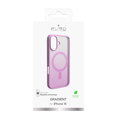 Puro Gradient MagSafe Silicone Case for iPhone 16 - Pink