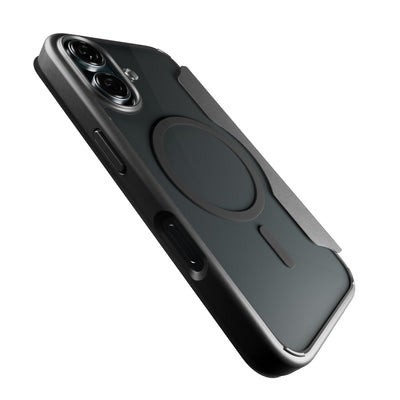 Puro Book Mag MagSafe Leather Case with Flap and Card Slot for iPhone 16 - Black