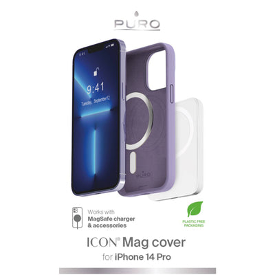 Puro Icon Mag MagSafe Silicone Case for iPhone 14 Pro - Lavender