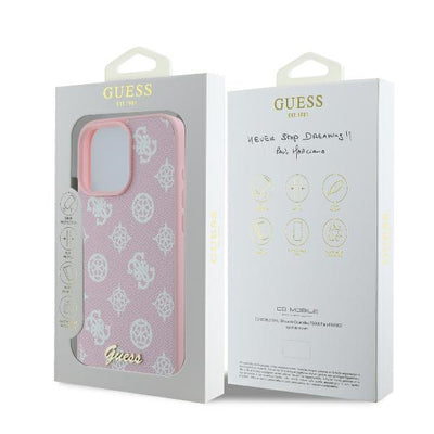 Guess Peony Script Logo MagSafe iPhone 16 Pro Case - Pink