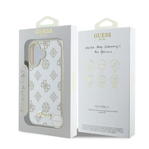 Guess Peony Script Logo MagSafe iPhone 16 Case - White