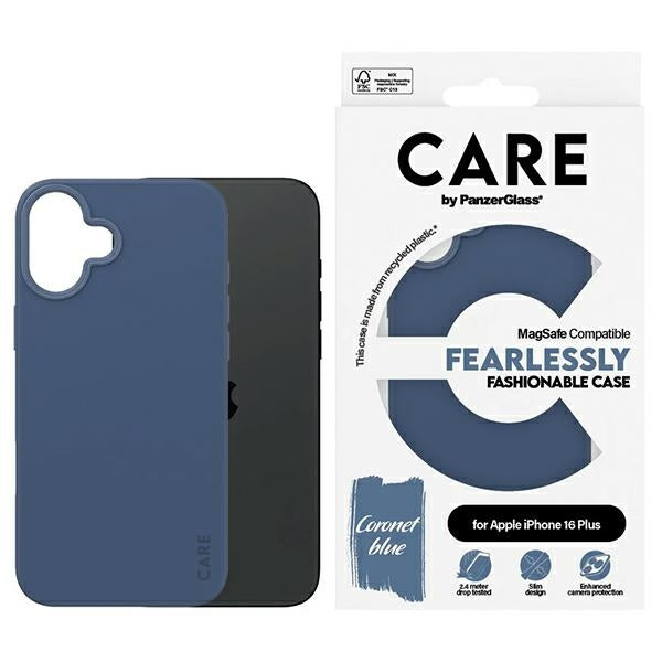 „CARE by PanzerGlass“ madingas dėklas „iPhone 16 Plus 6.7“ mėlynas/mėlynas „MagSafe 1383“