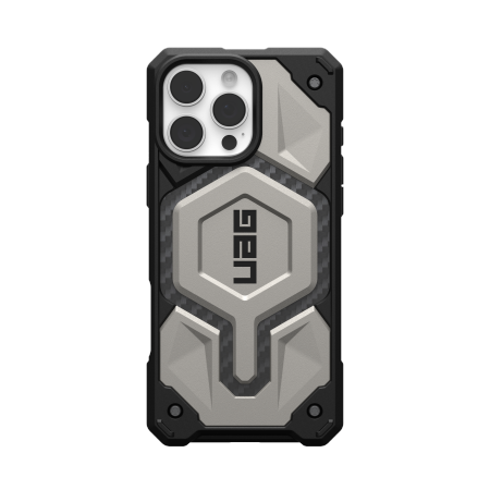 UAG „Monarch Pro“ dėklas su „MagSafe“ technologija, skirtas „iPhone 16 Pro Max“ – titano spalvos