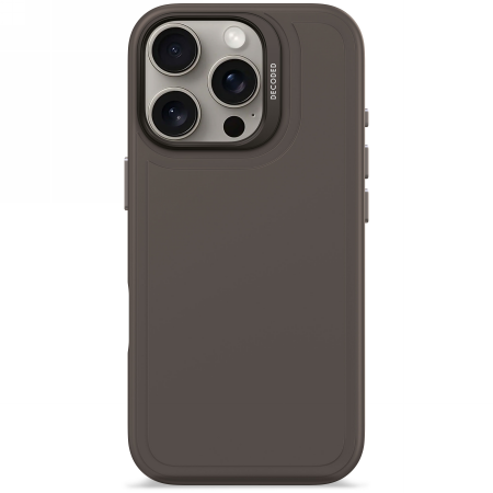 Decoded AntiMicrobial Silicone Stacks Backcover with MagSafe for iPhone 16 Pro - Dark Brown