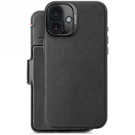 „Decoded“ odinis nuimamas „MagSafe“ dėklas su pinigine, skirtas „iPhone 16 Plus“ – juodas