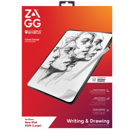 ZAGG InvisibleShield Fusion Canvas antibakterinė apsauginė plėvelė, imituojanti popierių, skirta iPad Air 13" 2024